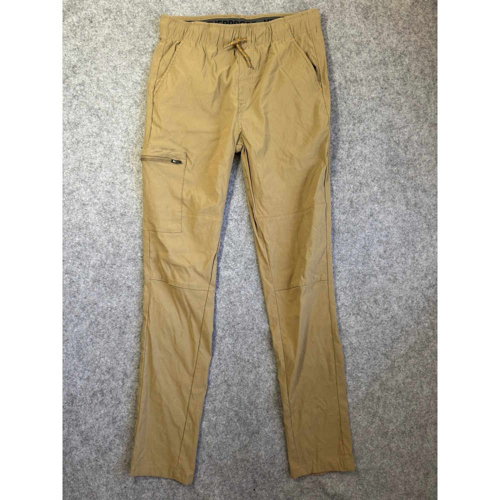 Weatherproof Vintage Boys Cargo Jogger Pants L 14/16 Tan Khaki Zipper Pocket